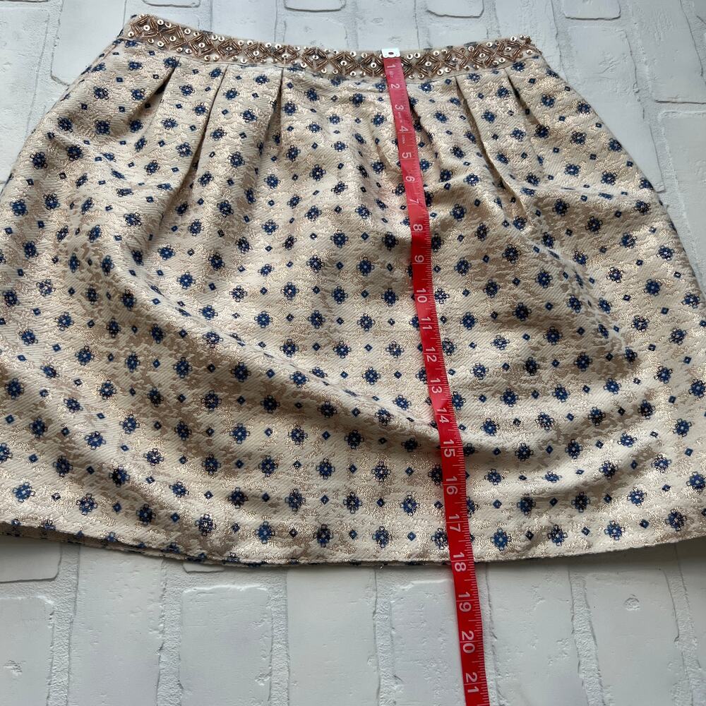 Miami Tulip Style Beaded Cream and Gold tapestry Skirt casual or dressy - sz M - Picture 5 of 6